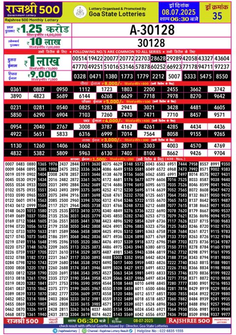 Everest Result Today Dear Lottery Chart