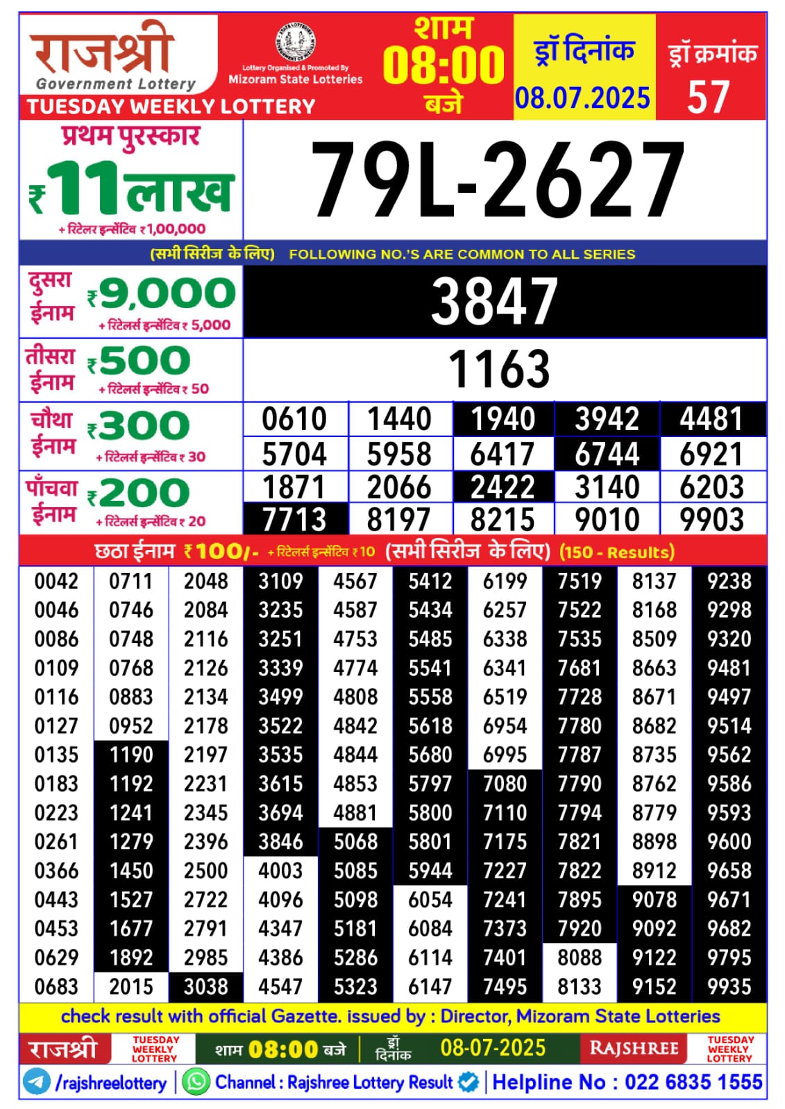 Everest Result Today Dear Lottery Chart
