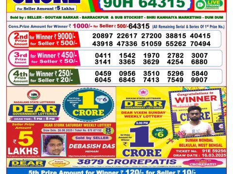 Everest Result Today Dear Lottery Chart