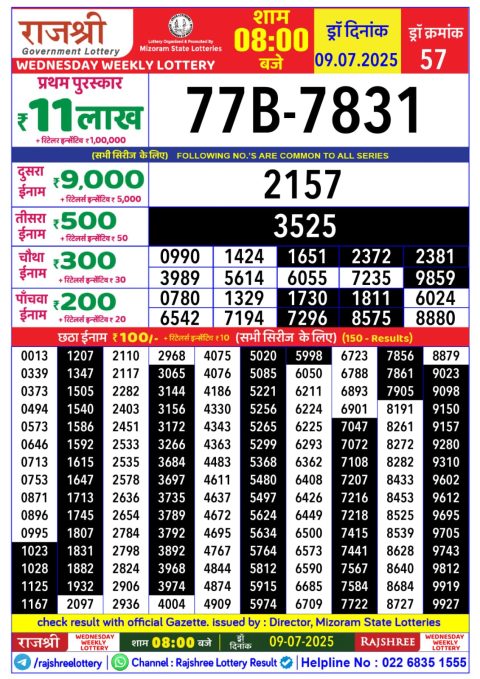 Everest Result Today Dear Lottery Chart