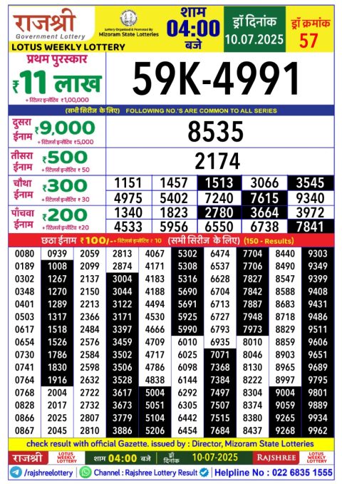 Everest Result Today Dear Lottery Chart