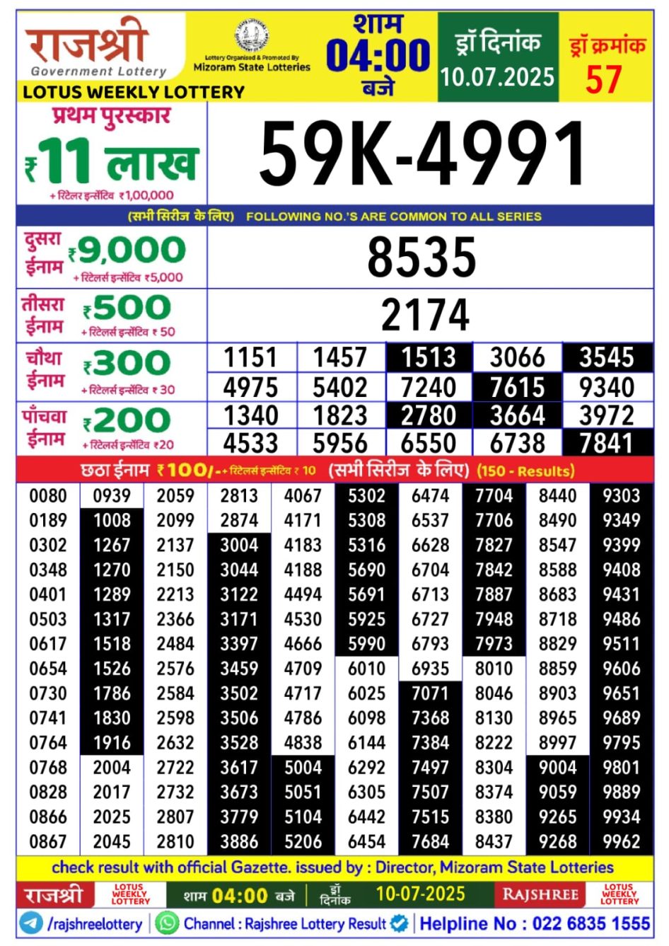 Everest Result Today Dear Lottery Chart