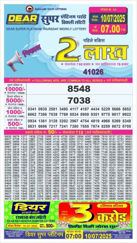 Everest Result Today Dear Lottery Chart