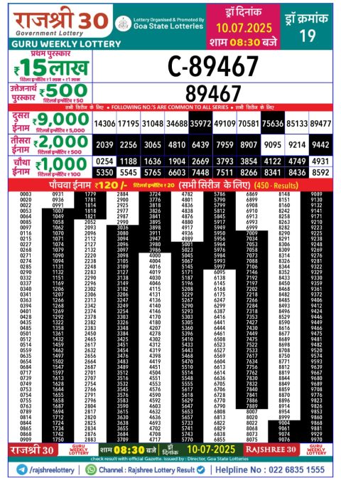 Everest Result Today Dear Lottery Chart