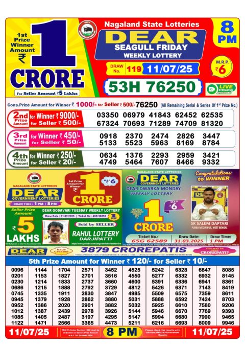 Everest Result Today Dear Lottery Chart