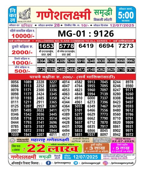 Everest Result Today Dear Lottery Chart