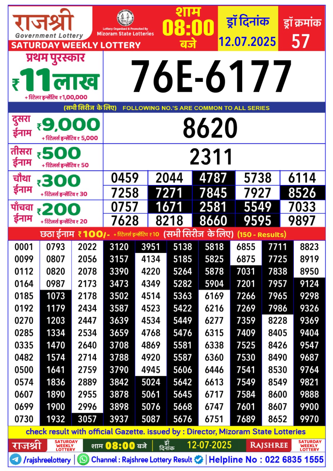 Everest Result Today Dear Lottery Chart