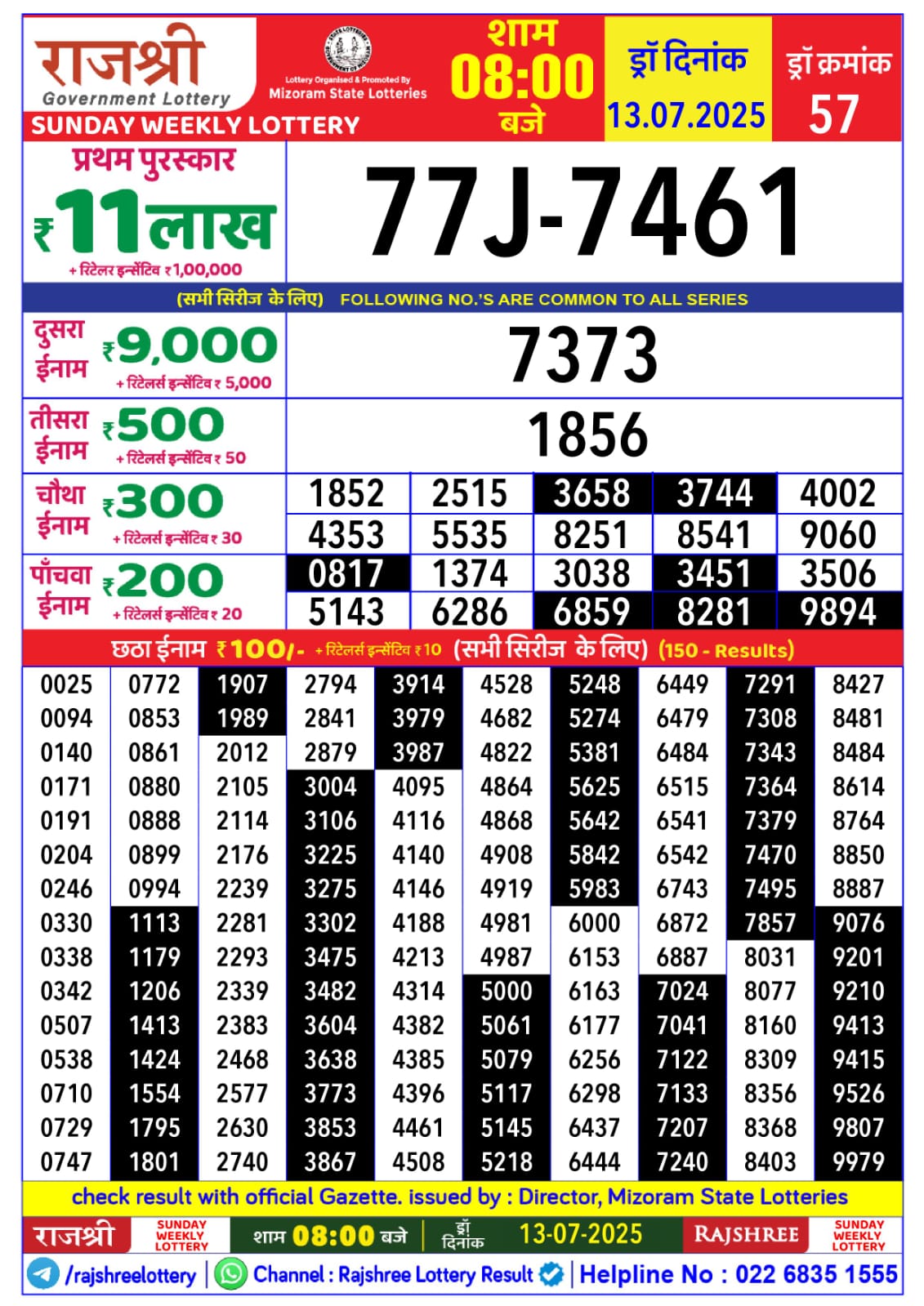 Everest Result Today Dear Lottery Chart