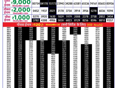 Everest Result Today Dear Lottery Chart