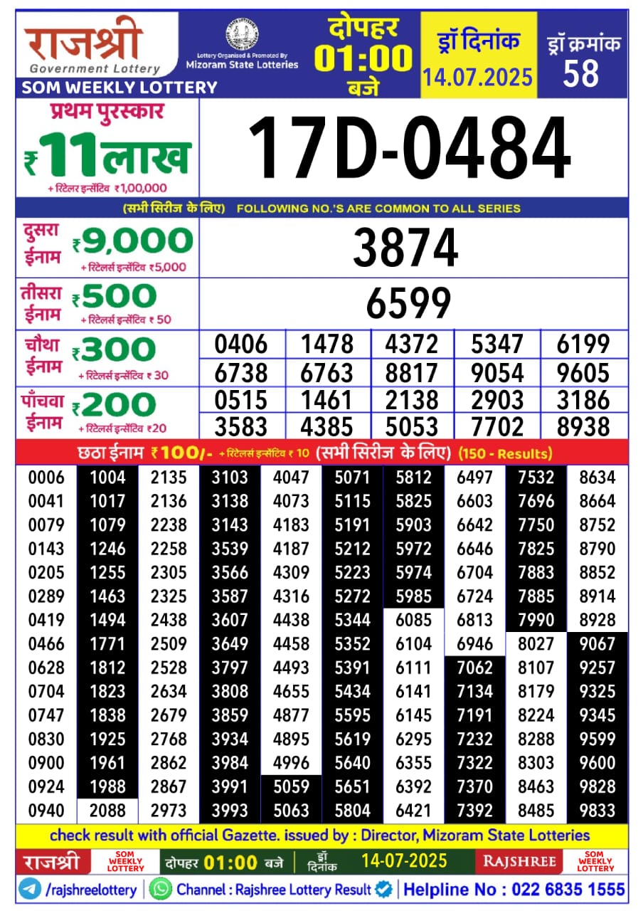 Everest Result Today Dear Lottery Chart