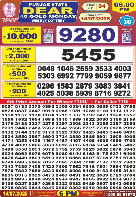 Everest Result Today Dear Lottery Chart