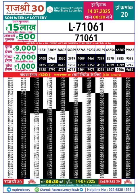 Everest Result Today Dear Lottery Chart