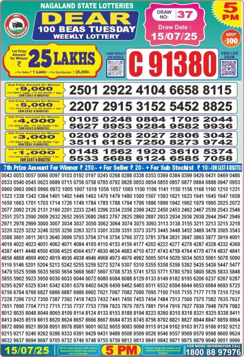 Everest Result Today Dear Lottery Chart