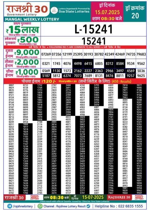 Everest Result Today Dear Lottery Chart
