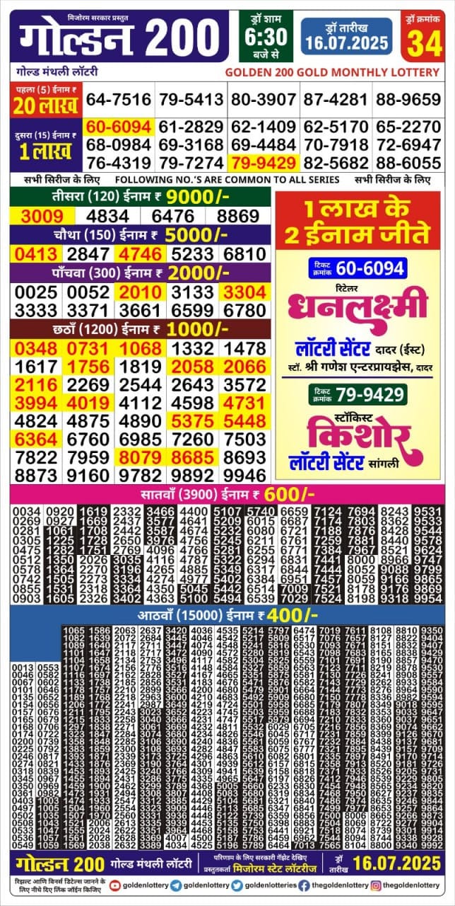 Everest Result Today Dear Lottery Chart