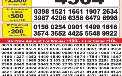 Punjab State Dear10 Lottery 6pm Result 17.07.25