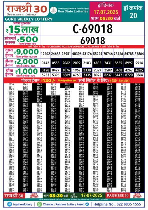 Everest Result Today Dear Lottery Chart