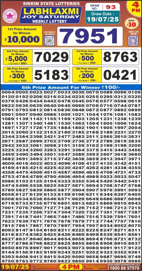 Everest Result Today Dear Lottery Chart