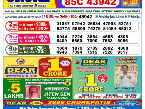 Everest Result Today Dear Lottery Chart