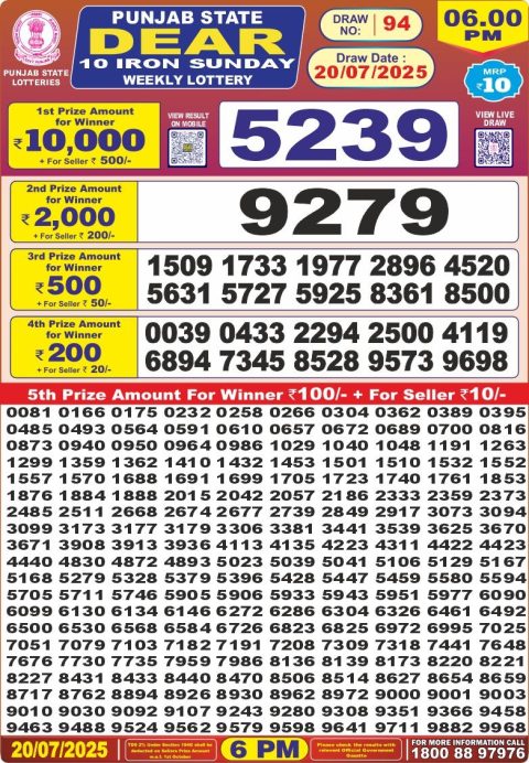 Everest Result Today Dear Lottery Chart