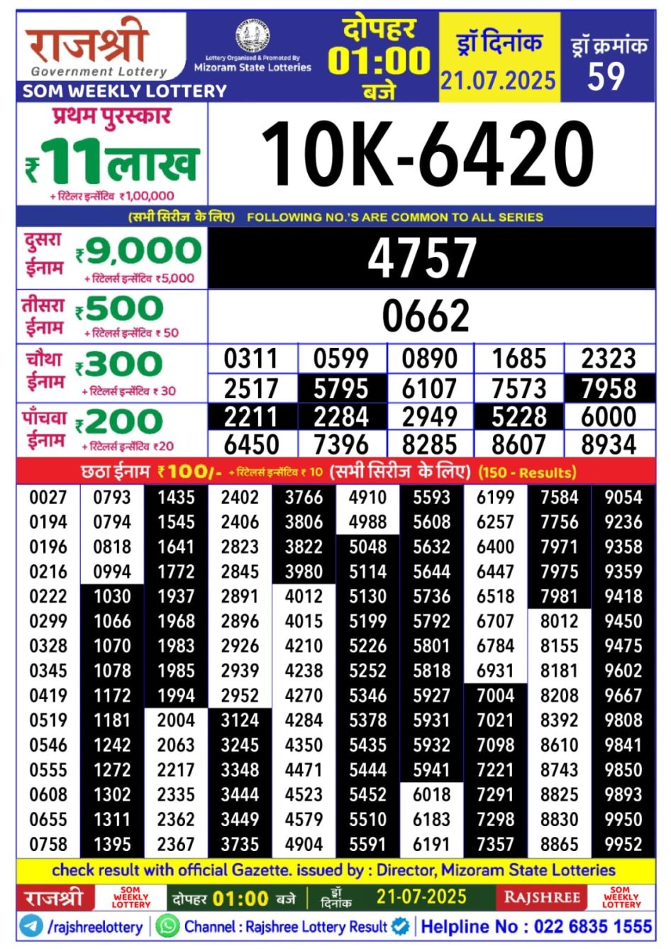 Everest Result Today Dear Lottery Chart
