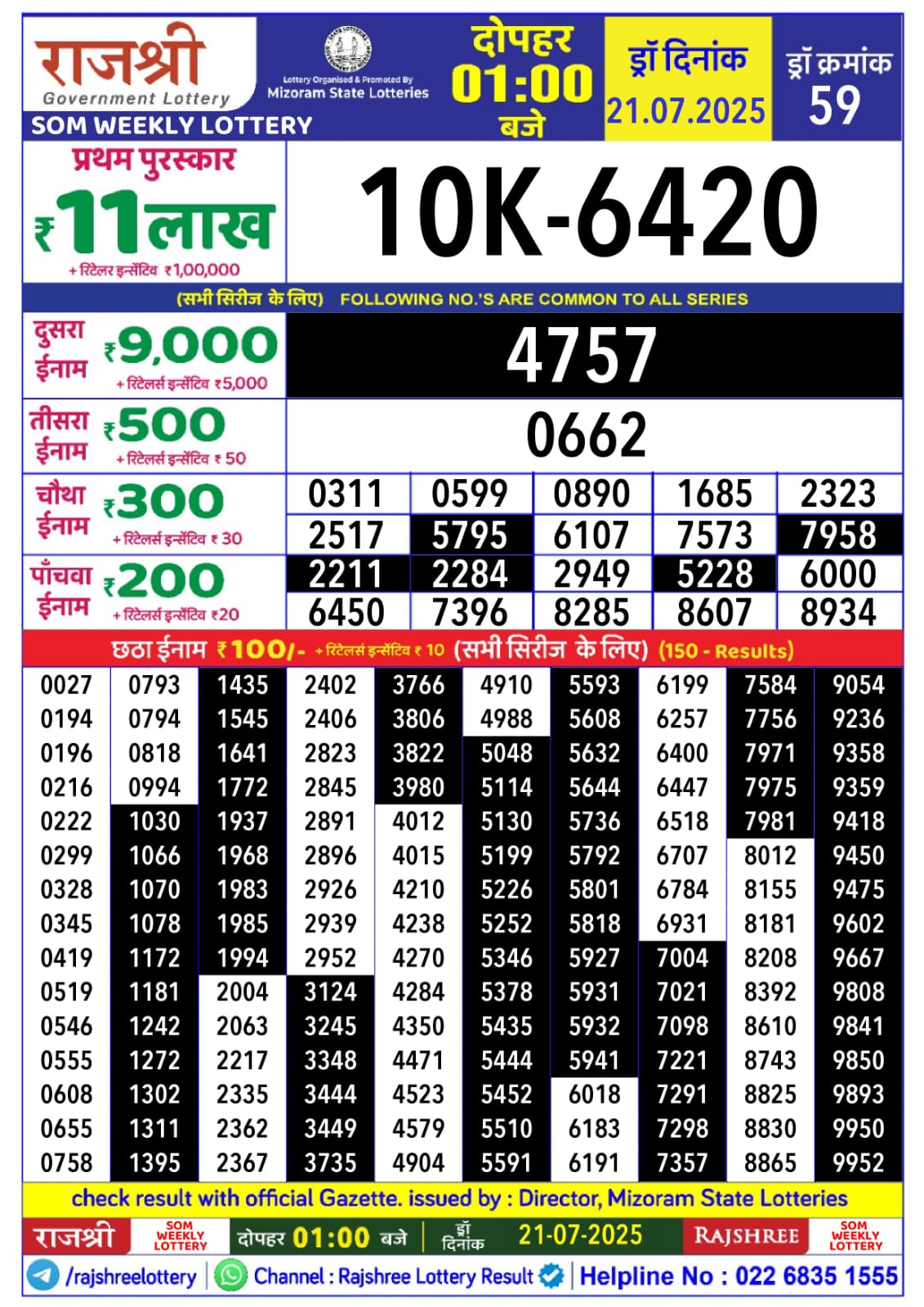 Everest Result Today Dear Lottery Chart