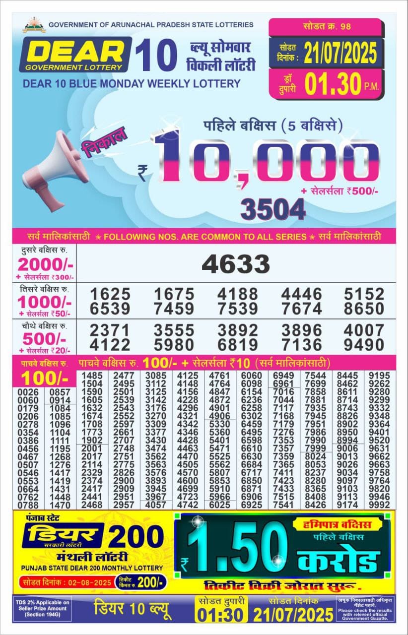 Everest Result Today Dear Lottery Chart