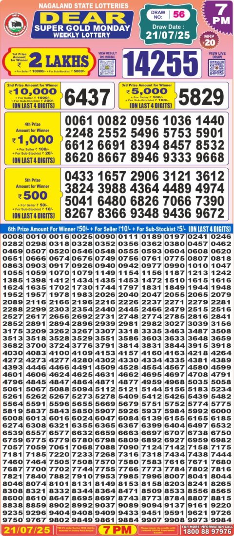 Everest Result Today Dear Lottery Chart
