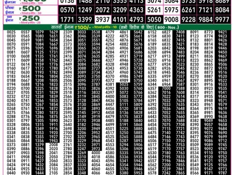 Everest Result Today Dear Lottery Chart