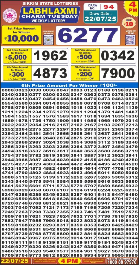 Everest Result Today Dear Lottery Chart