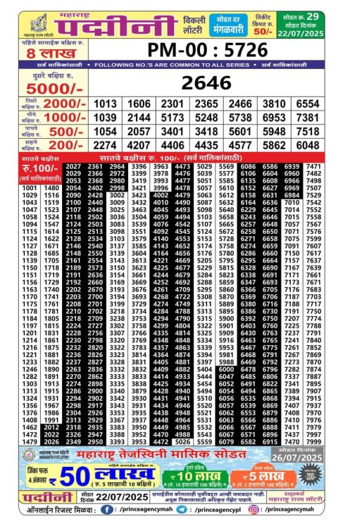 Everest Result Today Dear Lottery Chart