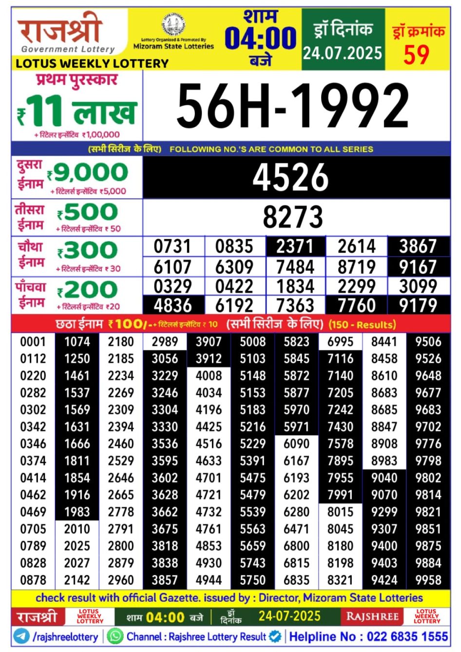 Everest Result Today Dear Lottery Chart