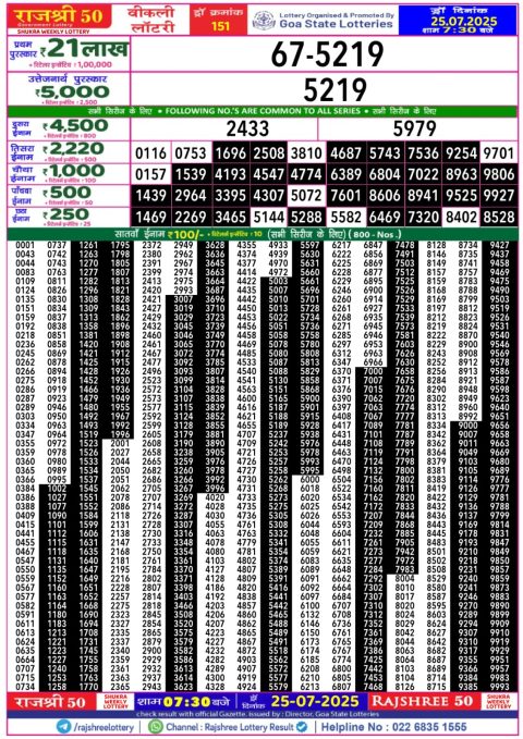 Everest Result Today Dear Lottery Chart