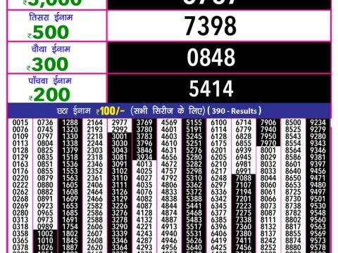 Everest Result Today Dear Lottery Chart