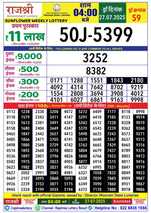 Everest Result Today Dear Lottery Chart