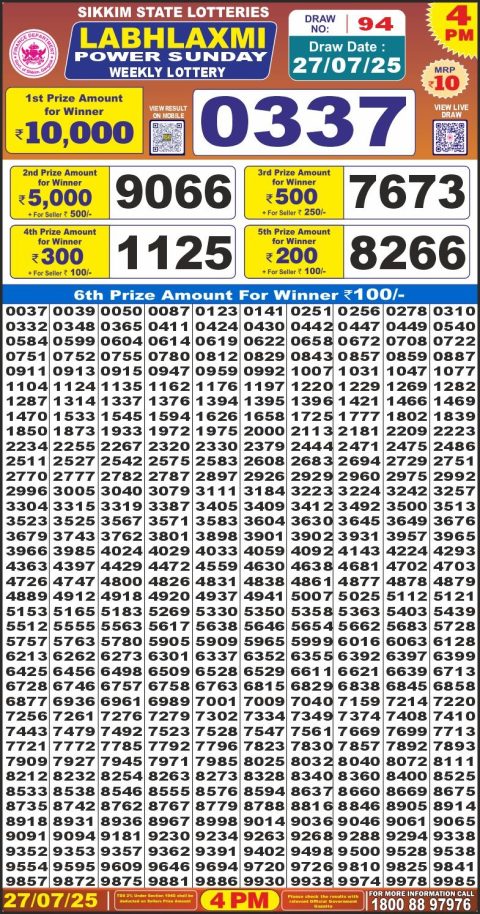 Everest Result Today Dear Lottery Chart
