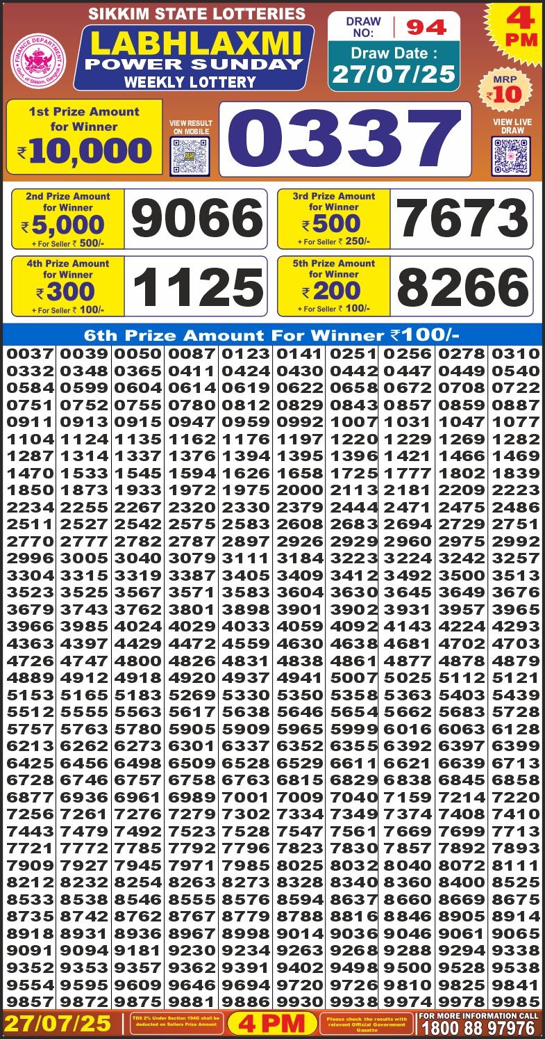 Everest Result Today Dear Lottery Chart