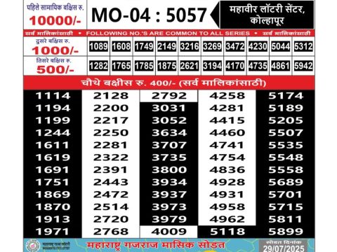 Everest Result Today Dear Lottery Chart