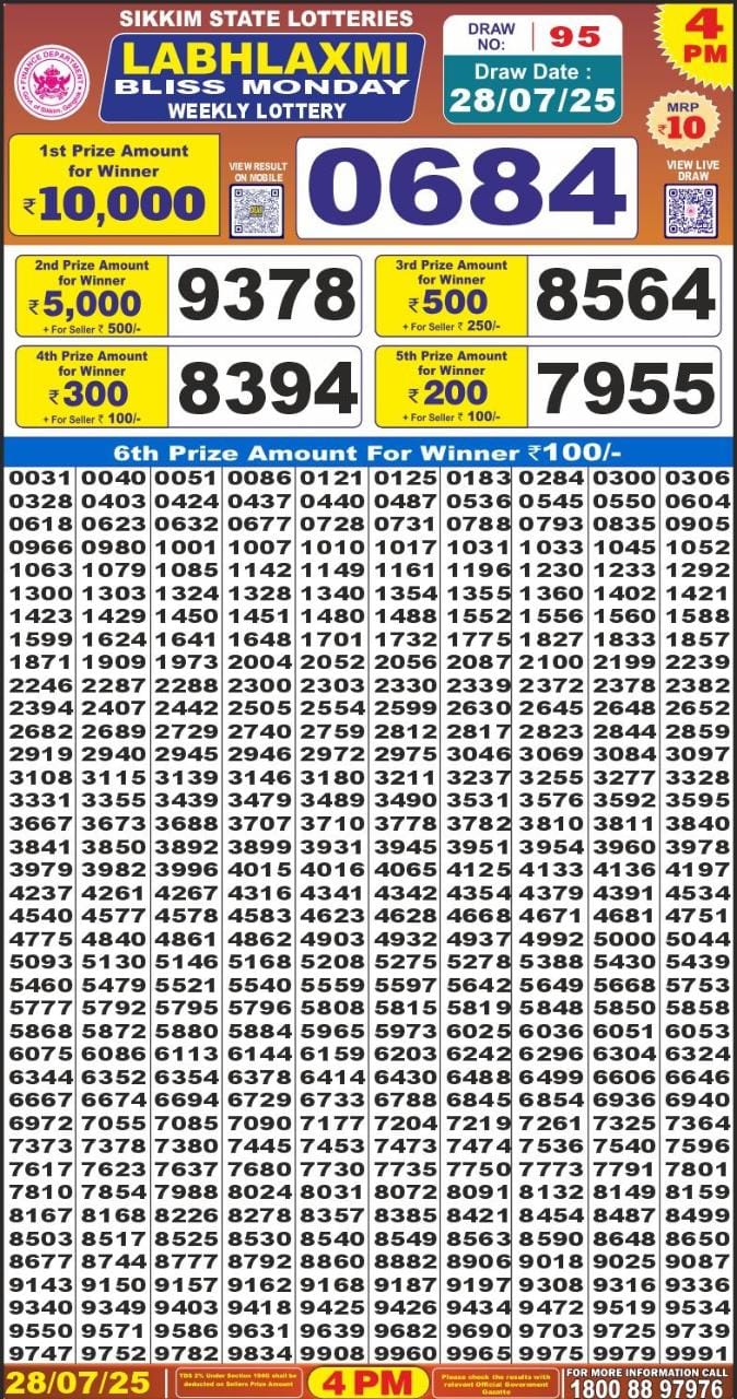 Everest Result Today Dear Lottery Chart