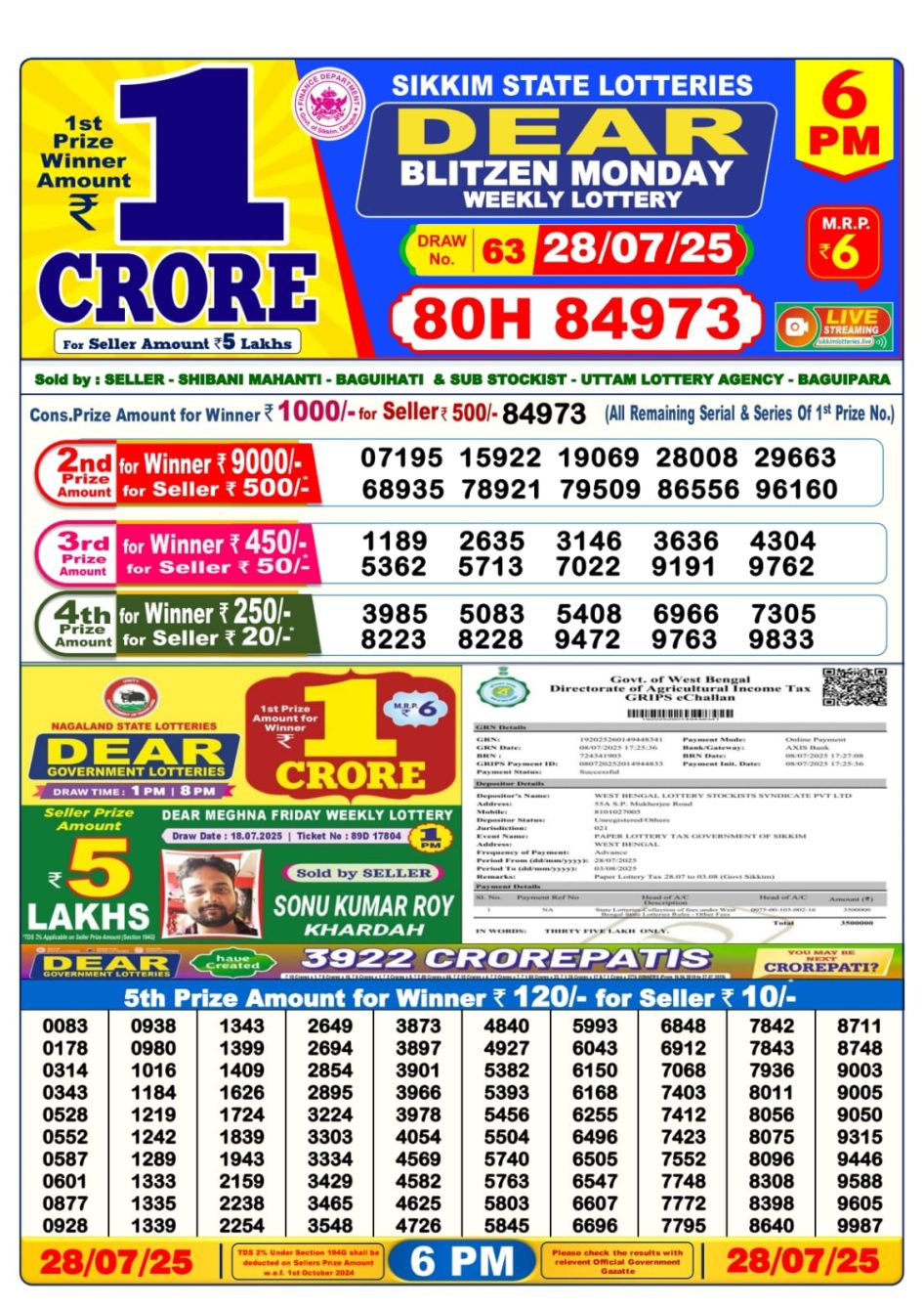 Everest Result Today Dear Lottery Chart