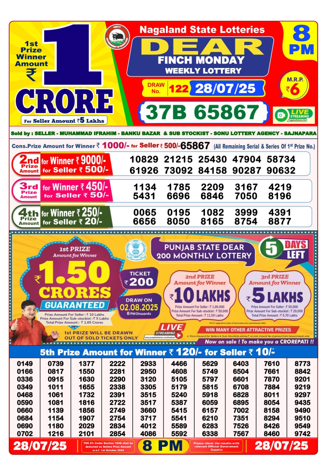 Everest Result Today Dear Lottery Chart