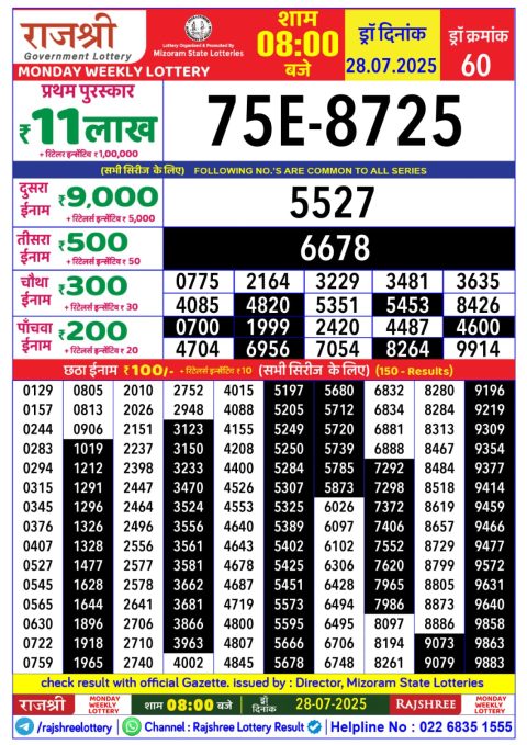 Everest Result Today Dear Lottery Chart