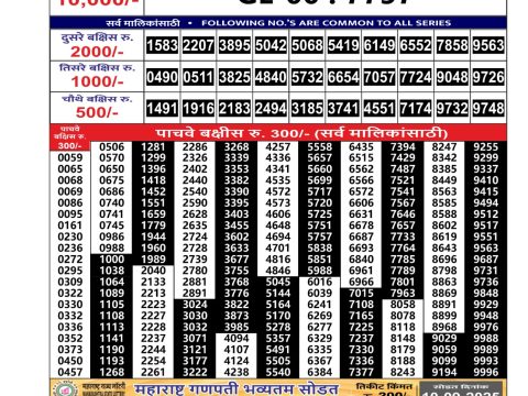 Everest Result Today Dear Lottery Chart