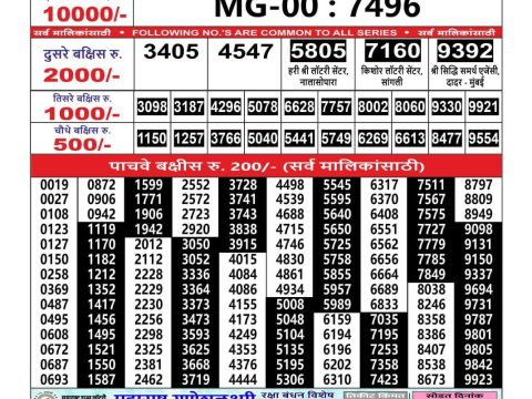Everest Result Today Dear Lottery Chart