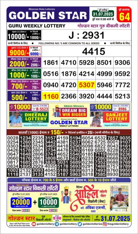 Everest Result Today Dear Lottery Chart