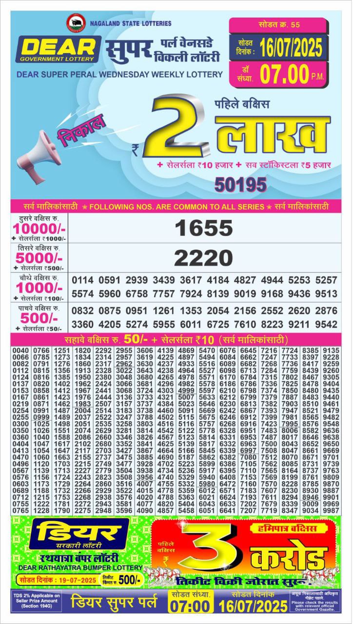 Everest Result Today Dear Lottery Chart