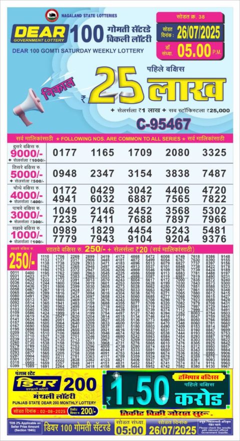 Everest Result Today Dear Lottery Chart