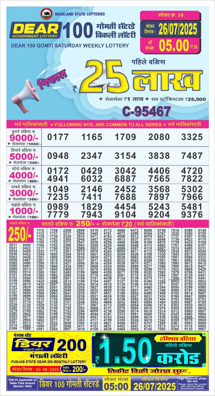 Everest Result Today Dear Lottery Chart