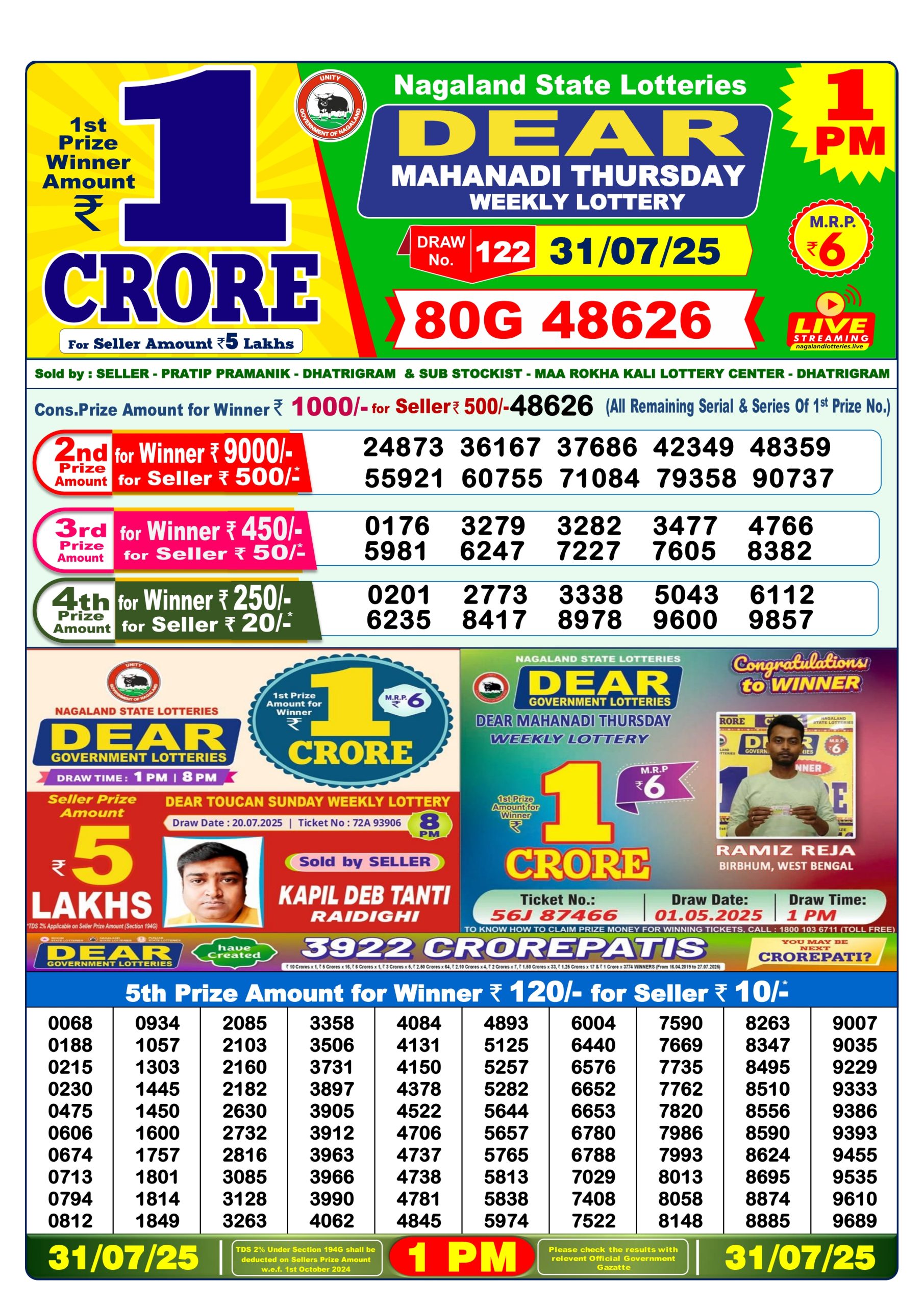 Everest Result Today Dear Lottery Chart