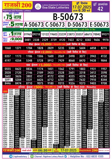 Everest Result Today Dear Lottery Chart